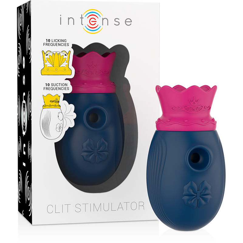 INTENSE - CLITORIS STIMULATOR 10 MODES OF STIMULATING WAVES AND LICKING - BLUE