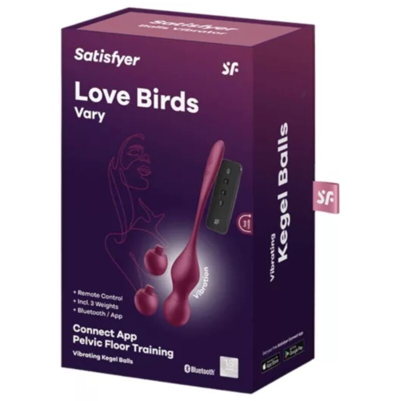 SATISFYER - LOVE BIRDS VARY BOLAS VIBRATÓRIAS APLICATIVO GRATUITO VINHO TINTO - Image 5